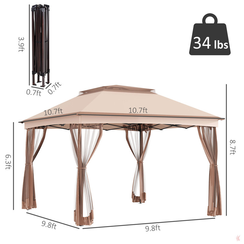 Auvent rétractable de 11 pi x 11 pi Outsunny