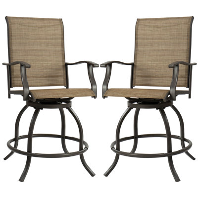 Housel 2 Set Outdoor Patio Swivel Bar Stools/Chairs for Bistro by Trent Austin Design
