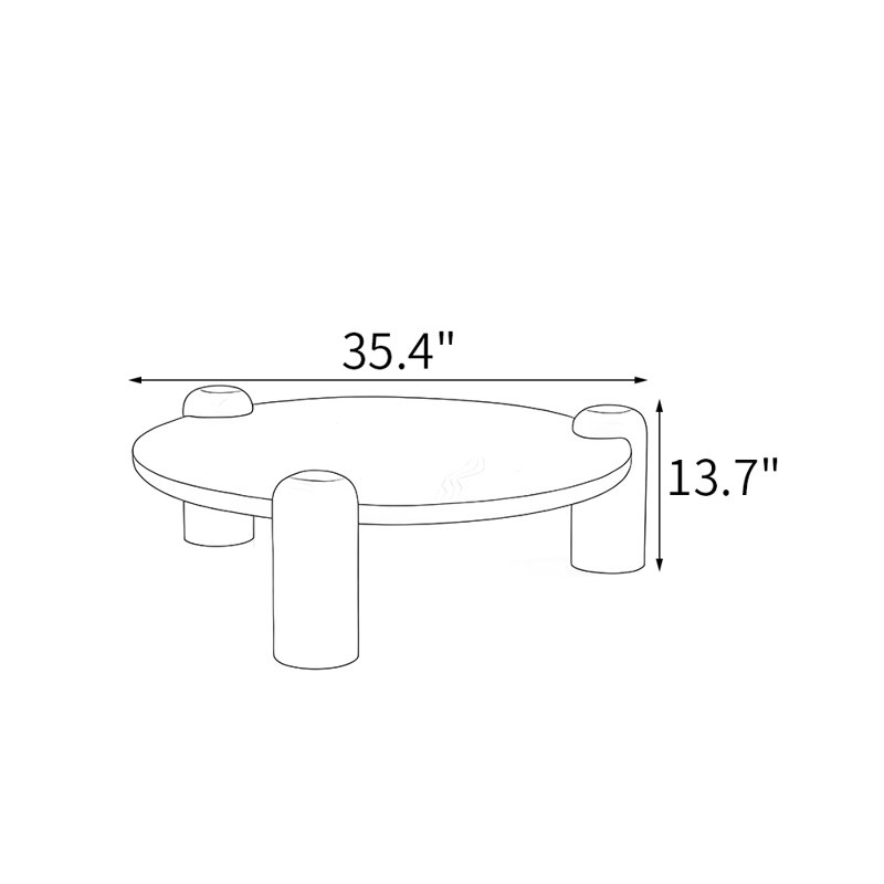Table basse en bois massif de style Mid-Century, H 13,7 po x L 35,4 po x l 35,4 po, Noir