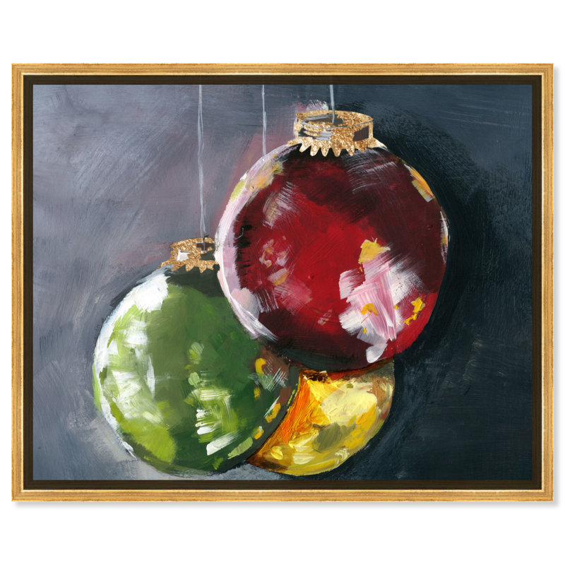 Ornements, reproduction d'art sur toile tendue, H 30 po x l 36 po, Cadre flottant, Doré