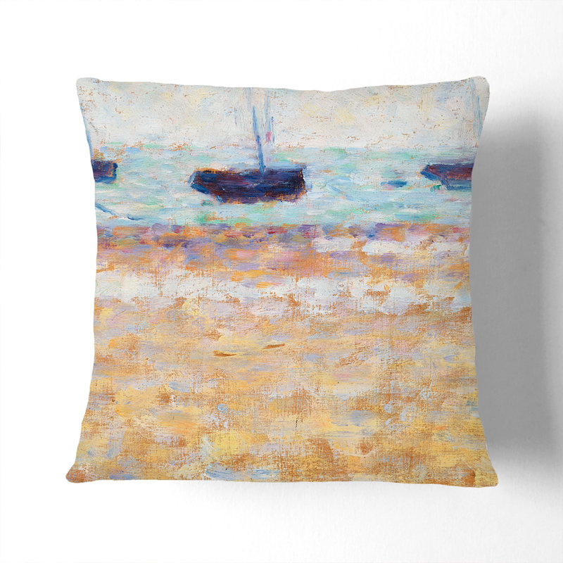 Four Boats at Grandcamp Scatter Cushion, 40cm H x 40cm W x 15cm D