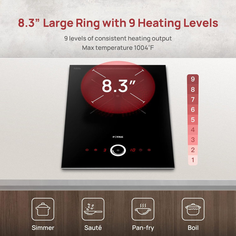 FOTILE Black Electric 1 Burner Cooktop