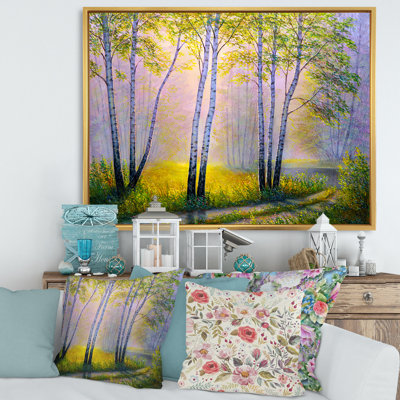 «Morning Sunlight Through The Birches I», reproduction d'art murale traditionnelle
