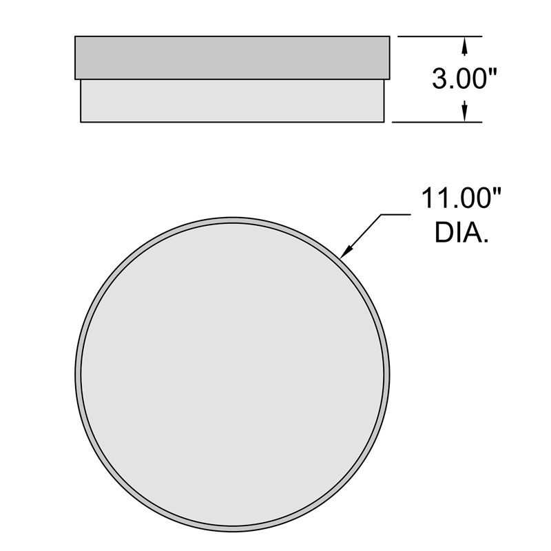 Jamita Glass LED Flush Mount, 3" H x 11" W x 11" D, Brushed Steel