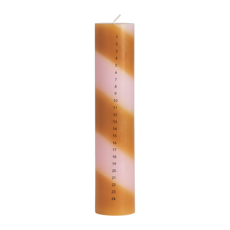 Christmas Calendar Unscented Pillar Candle, Brown