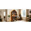Bureau d'artisanat pliant avec tablettes de rangement-22156483