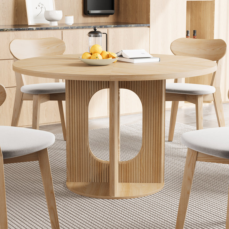 47.24" Pedestal Dining Table, Beige