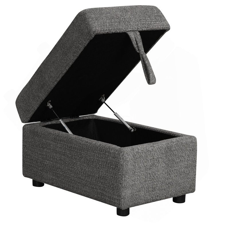 Canapé-lit convertible 87,7 po, canapé-lit modulaire escamotable avec repose-pieds avec rangement, 2 coussins décoratifs, 2 tabourets, chargeur sans fil et deux ports USB cachés pour le salon, gris foncé