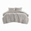 Ensemble de couette côtelée en fausse fourrure 3 pièces, gris pâle, grand lit/queen-136125961-136125963