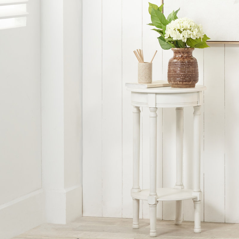 Abree Solid Wood End Table, White