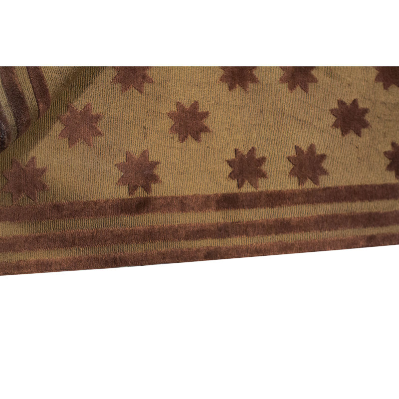 Hand-Knotted High-Quality Gold and Brown Area Rug