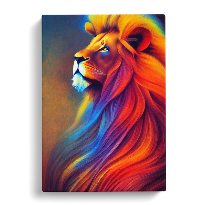 Lion Impressionism - Wrapped Canvas, 76cm H x 50cm W x 3cm D