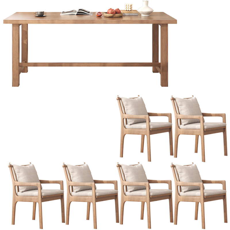 Ensemble de table à manger en bois massif de style nordique., H 29,5 po x L 94,4 po x l 35,4 po