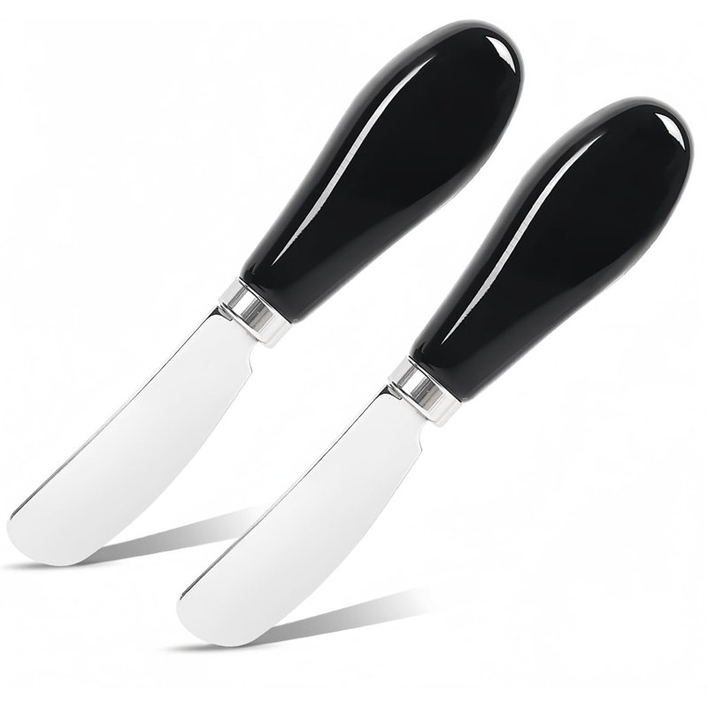 Couteau à beurre en acier inoxydable 304 avec poignée en céramique - Épandeur à fromage et à confiture pour la cuisine et la salle à manger