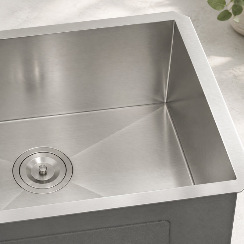 Évier en acier inoxydable encastré à cuve simple de calibre 16 de 23,01 pouces pour salle de lavage