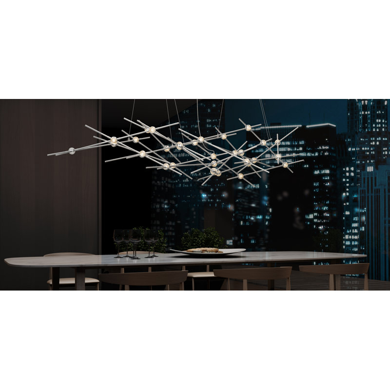 Constellation® 44 - Light LED Chandelier, Clear, Satin Nickel, 3000K