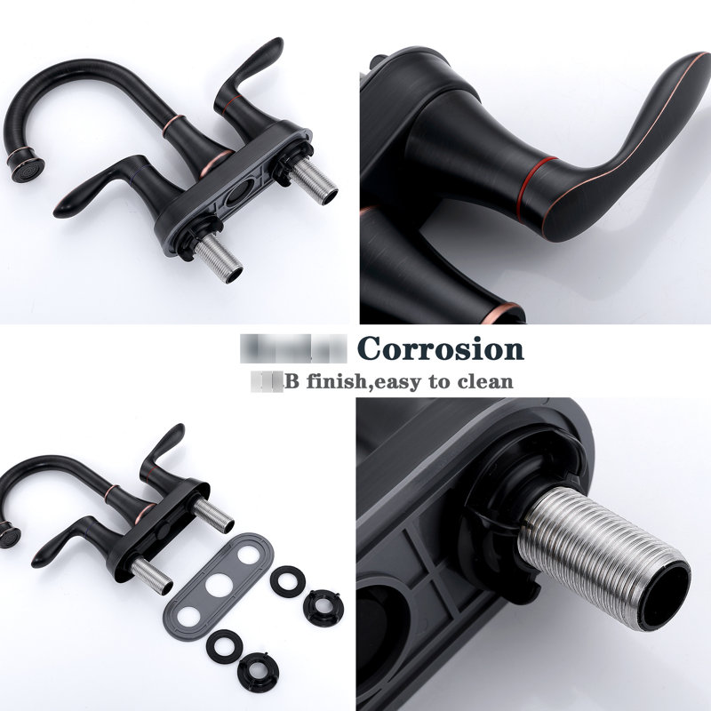Oil Rubbed Bronze Bathroom Sink Tap - Passed Rigorous Testing 4-Inch Faucet For Ceramic Cartridge, Oil Rubbed Bronze
