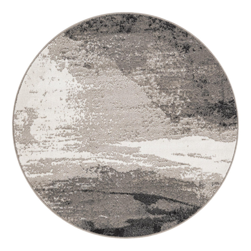 Ivy Bronx Glomma Nathanyl Rug Black, Round 5'1"