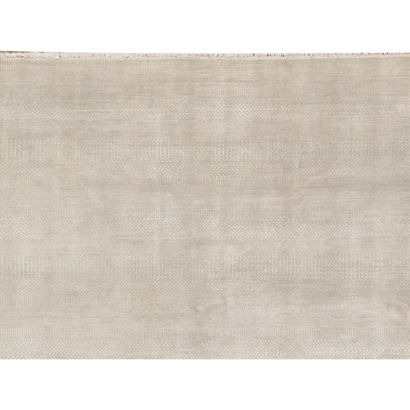 Tapis argent et argent noué à la main de haute qualité