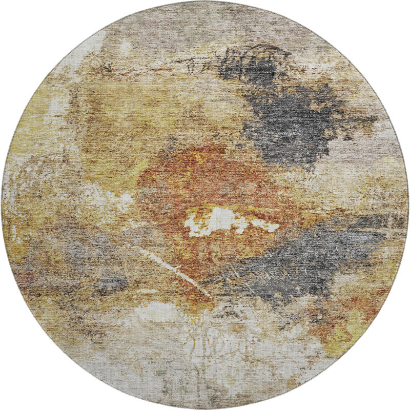 Premium Machine Washable Jessie AMF1199 Abstract Rug, Round 8'