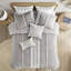 Ensemble de literie en coton, gris chenille, style Mid-Century, idéal pour la chambre principale