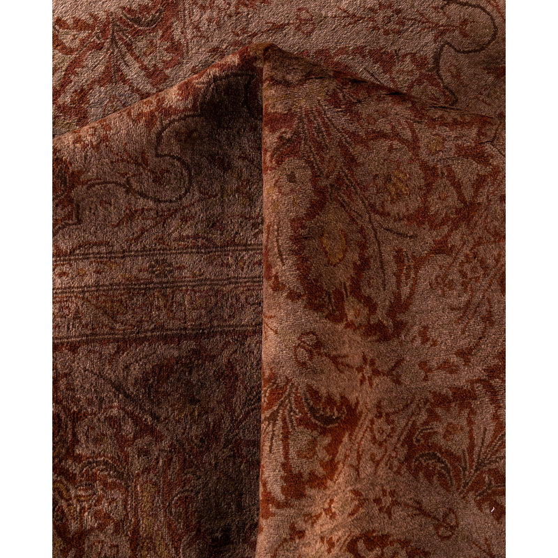 Overdyed Hand-Knotted Wool Modern-Contemporary Brown Area Rug 9' 1" x 12' 5"