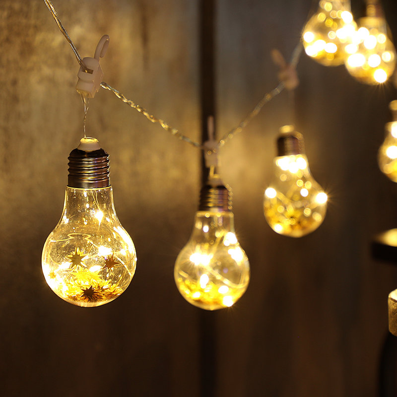 Guirlande lumineuse de 5 m (16,4 pi) en fil de cuivre blanc chaud avec ampoules DEL style Edison vintage pour décoration de fêtes, mariages, Noël et autres occasions, alimentation USB ou par piles.