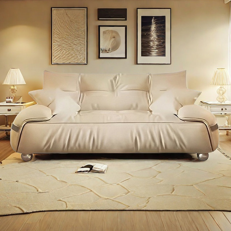 Mid Ancient Style Cream Straight Sofa