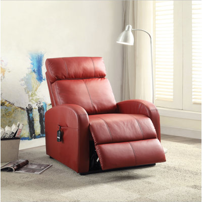 Ricardo Red PU Recliner W/ Power Lift