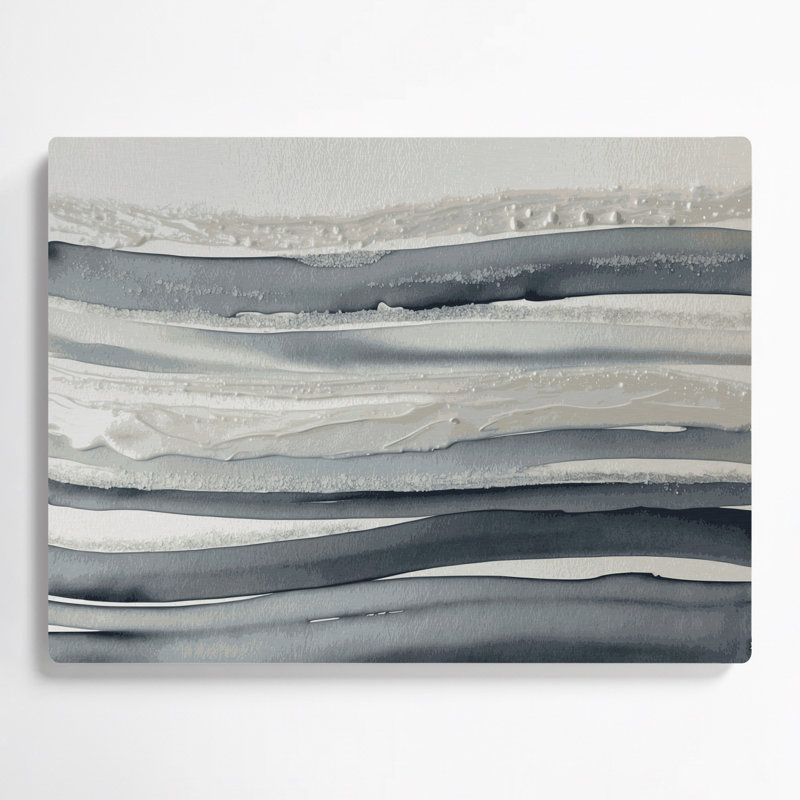 Art mural horizontal gris rayé gris ardoise, H 11 po x l 14 po