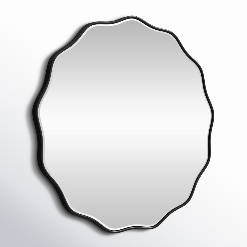 Miroir mural Francina, 32 po x 32 po, Noir