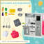 Ensemble de cuisine pour enfants Qaba, ensemble de cuisine pour enfants avec lumières, sons, tablier et toque, machine à glaçons, four à micro-ondes, porte-serviettes, ustensiles, hotte, amusant avec des amis, pour les enfants de 3 à 6 ans, blanc