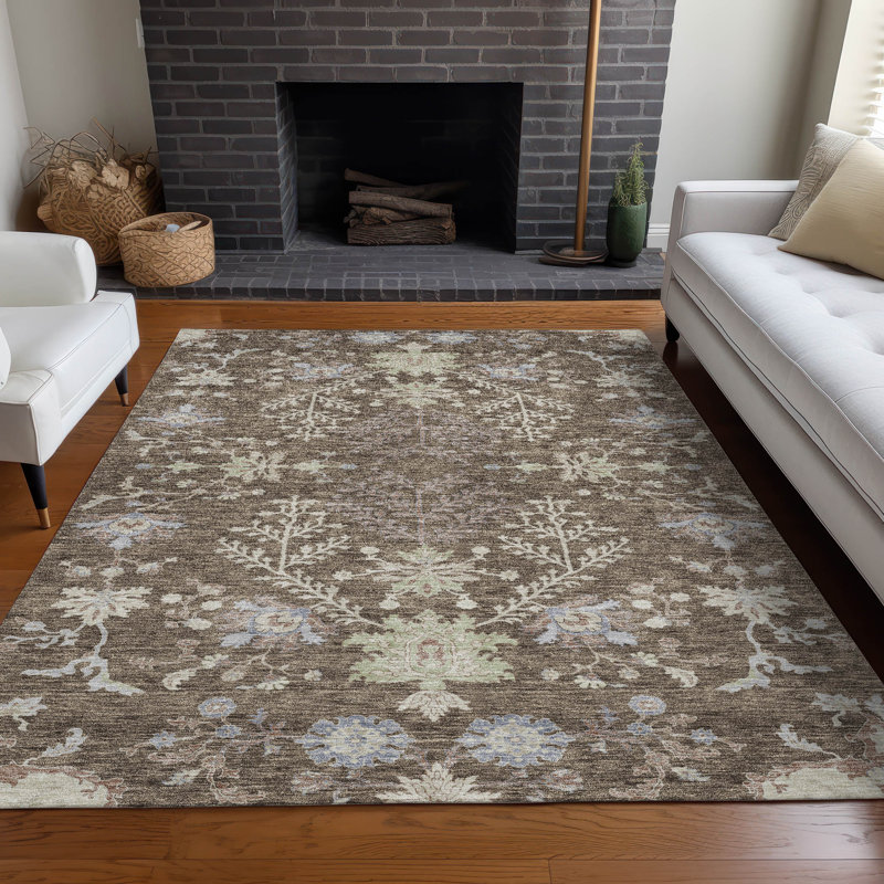 Tapis brun intérieur / extérieur lavable à la machine Cicel ACN1156, Rectangle 5 pi x 7 pi 6 po