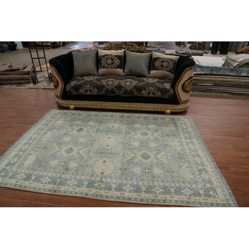 Tapis géométrique transitionnel Oushak 6 x 8