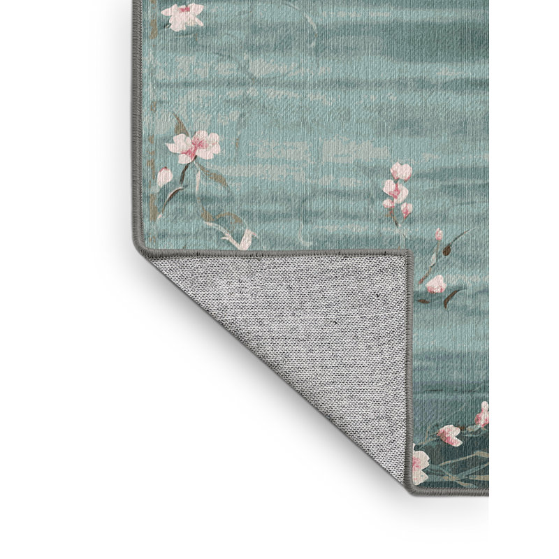 Machine Washable Gray Area Rug, Round 7'