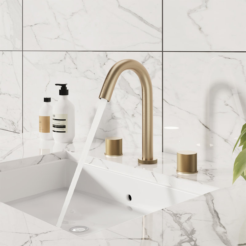 Casainc Widespread 2-handle Bathroom Faucet, Brushed Gold