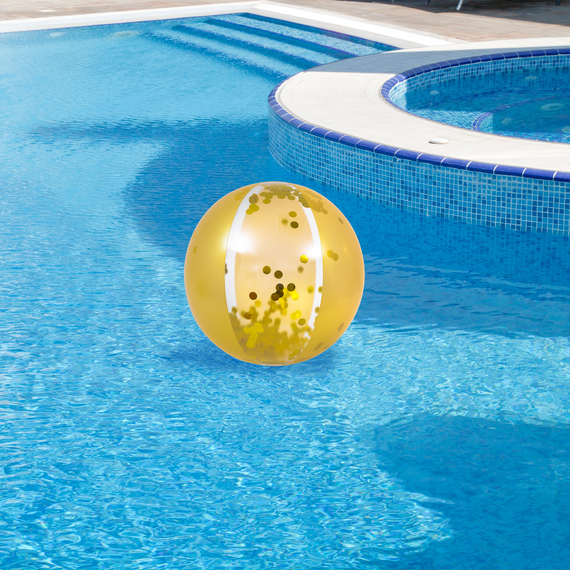 Pool Central Glitter Sequin Inflatable Beach Ball - 19.5