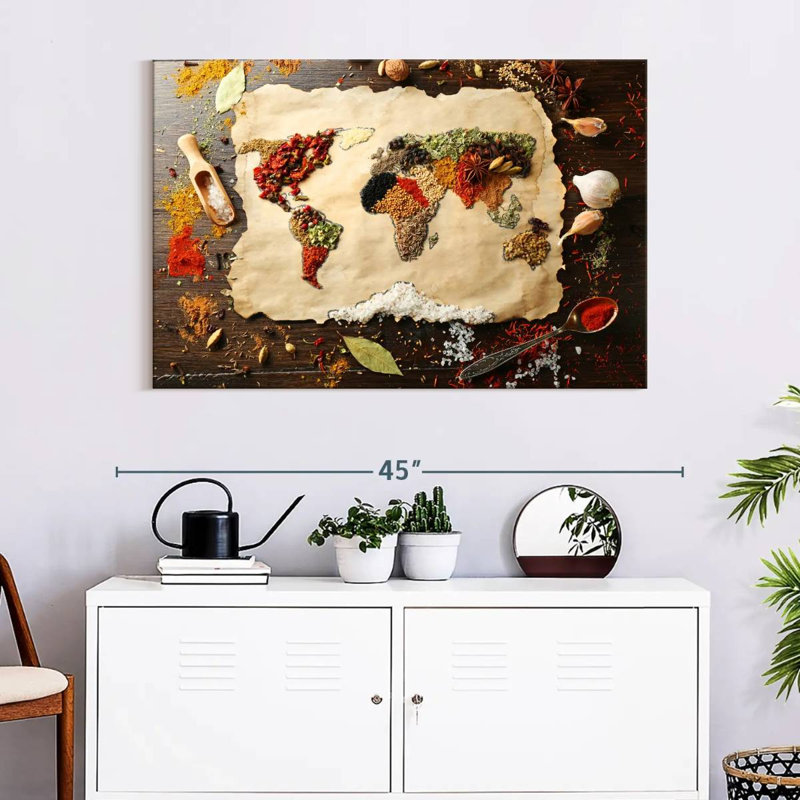 Impression «World Map», impression sur toile, H 39 po x l 26 po x P 1,25 po