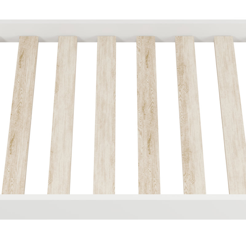 Lit superposé simple au-dessus de simple en bois massif Harold, Blanc