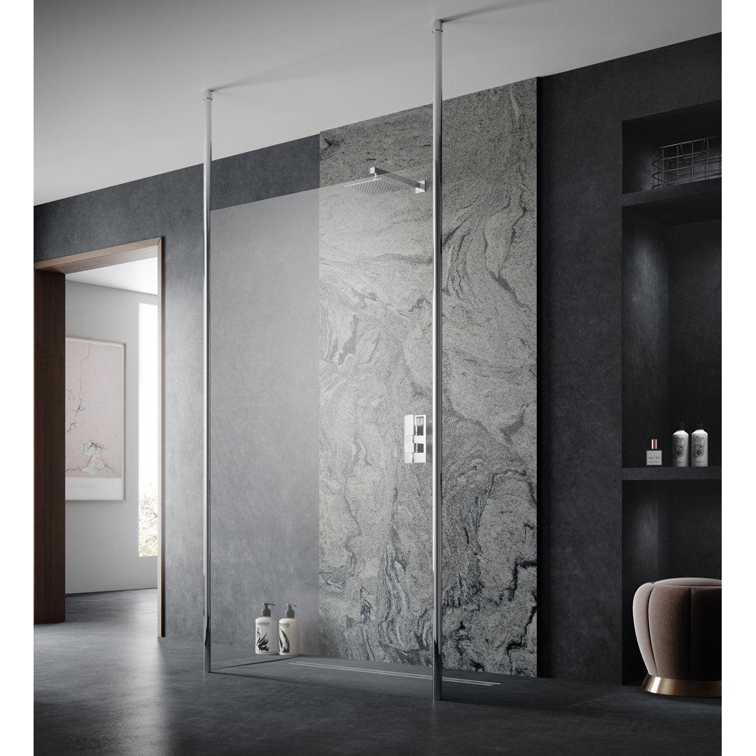 Frameless Wet Room Glass Screens with Clear Glass