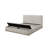 Modern Upholstered EK Bed With Storage In Beige Linen Fabric