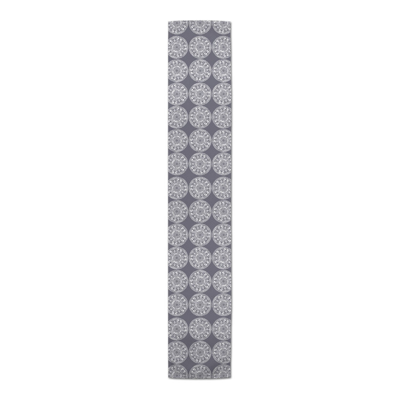 Petrone Geometric Table Runner, 90" x 16", Dark Gray