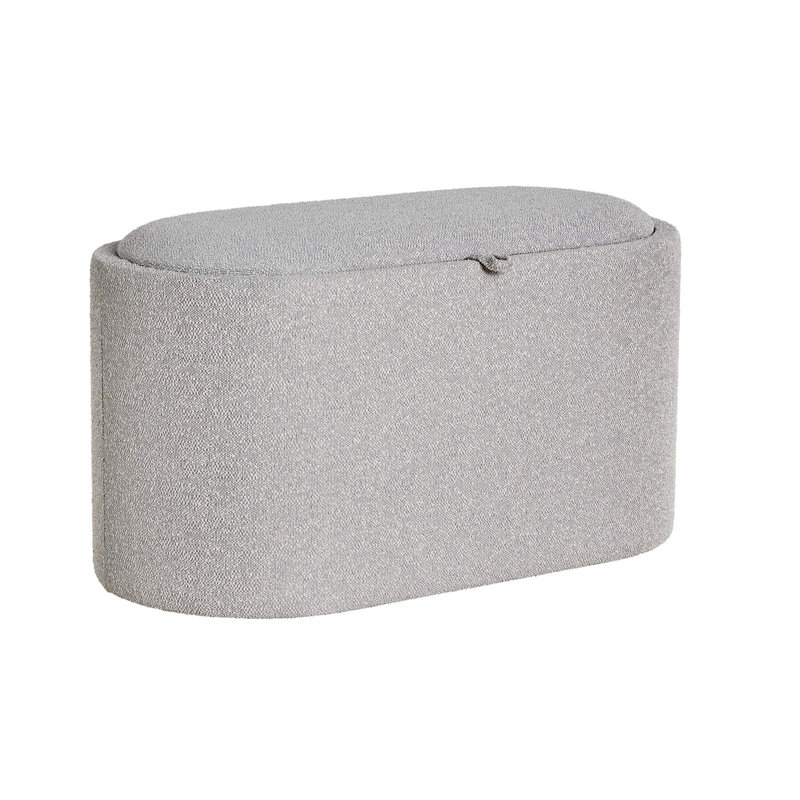 Aurie 77cm Wide Rectangle No Pattern Standard Ottoman with Storage, Grey