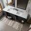 Meuble-lavabo double 84 po X P 22 po D, avec plateau en marbre de Carrare pour la maison-2071268270