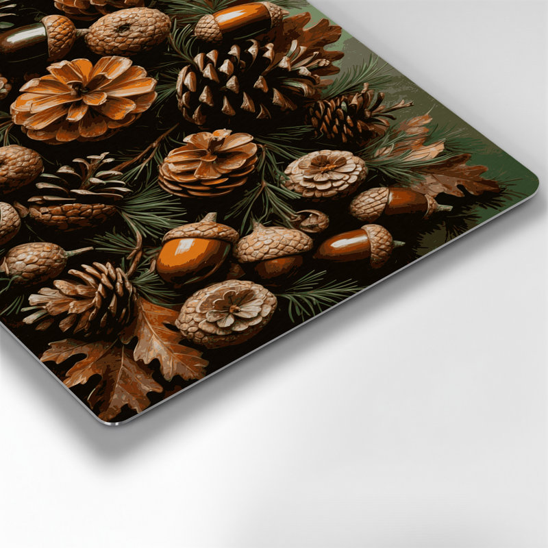 Art mural en métal brun de l'Action de grâce et des pommes de pin, H 12 po x l 18 po x P 0,05 po