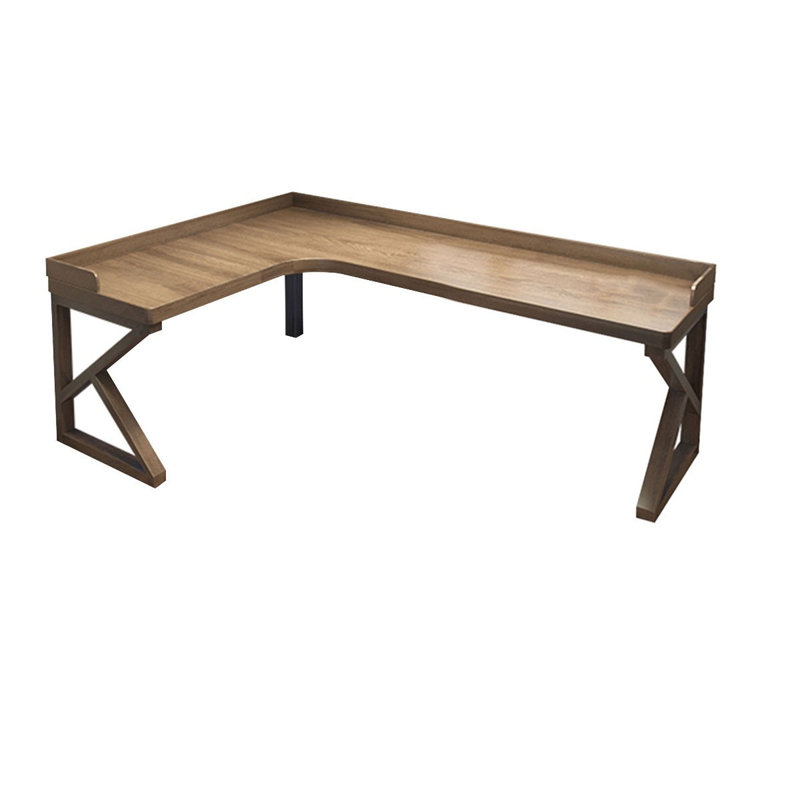 Bureau rectangulaire en bois massif noyer clair, H 29,53 po x l 70,87 po x P 55,12 po, Retour à gauche
