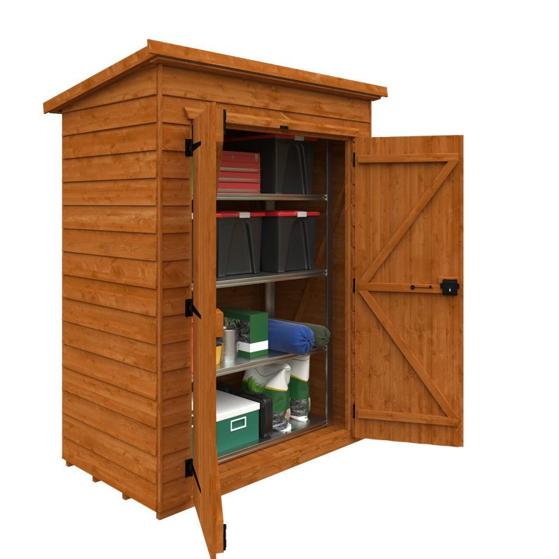 Tiger Overlap Pent Wooden Tool Shed, 4ft. W x 6ft. D