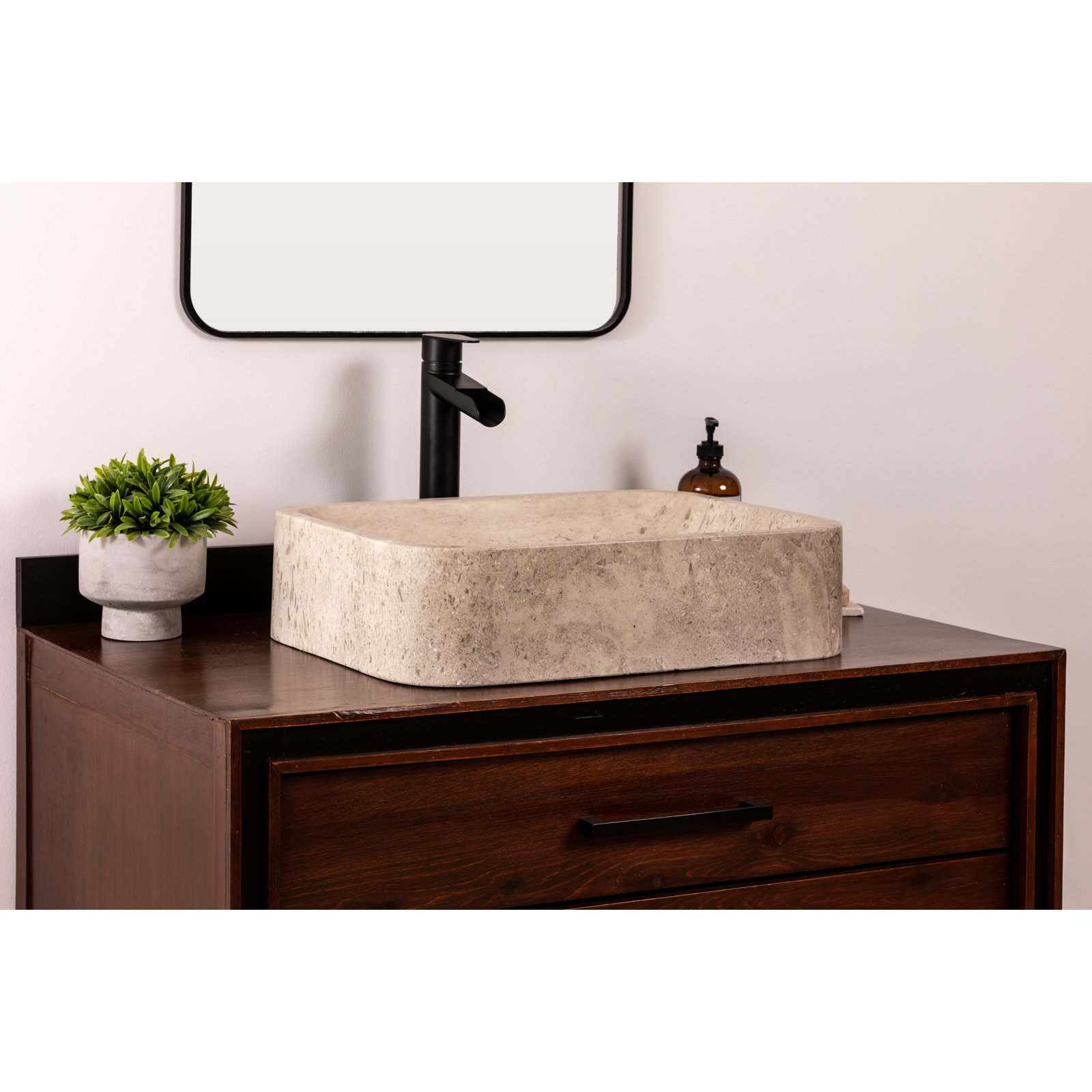 Ojinaga Marble Rectangular Vessel Sink