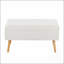 Banc en bois naturel et tissu crème