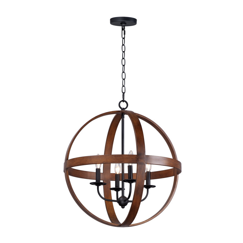 Clarcona 4 - Light Unique/Statement Pendant, Antique Pecan/Black